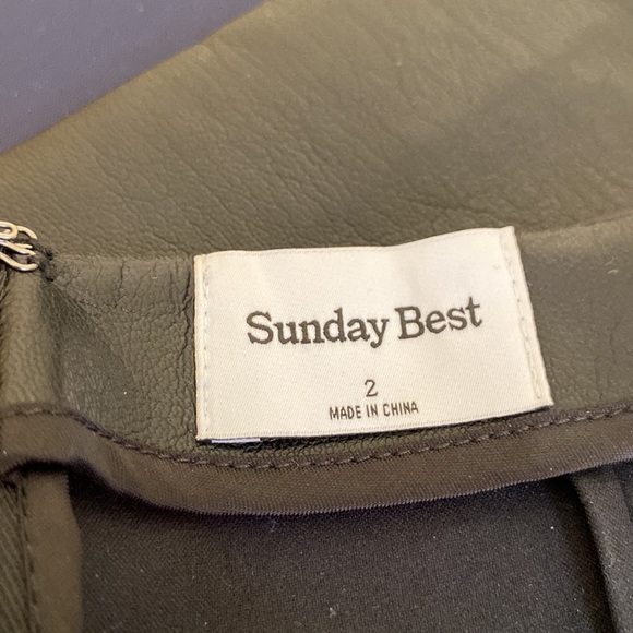 Size 2 Sunday Best Aritzia Leather Skirt - Picture 3 of 3